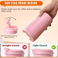 Gobelet isotherme en acier inoxydable à double paroi, personnalisé, 380 ml (12 oz), sans BPA, anti-fuite, qualité alimentaire 8/8, pour les voyages