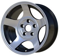 4x100 5x100 5x1143 6x1397 15x8 15 pouces 4 trous 5 trous 6 trous rotation par gravité noir jantes en alliage de voiture à face usinée en stock