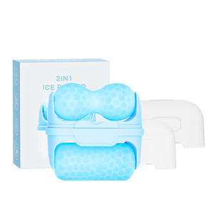 Rouleau à glace en silicone <span class=keywords><strong>2</strong></span> en <span class=keywords><strong>1</strong></span> en forme de V et tête de refroidissement plate pour le visage, les yeux et le corps blanchissant <span class=keywords><strong>Derma</strong></span> Rolling System - Product Image 1