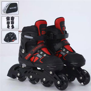 Patins à roues alignées de <span class=keywords><strong>taille</strong></span> réglable, chaussures pour enfants garçon fille PU clignotant 4 roues patins à roulettes enfants patinage à roulettes baskets bottes - Product Image 5
