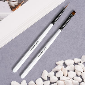 Pinceau d'art d'<span class=keywords><strong>ongle</strong></span> en nylon synthétique de haute qualité manche en bois <span class=keywords><strong>blanc</strong></span> 3 pièces/ensemble pinceau d'art d'<span class=keywords><strong>ongle</strong></span> de marque privée Liner/Gel/Ombre vente entière - Product Image 4