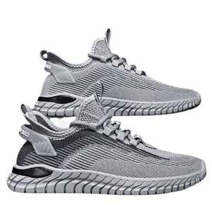 china factories grey flying knit durable lightweight breathable sneakers sport new hand basketball bundles shoes