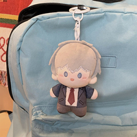 Porte-clés poupée en peluche en tissu de coton imprimé de 10 cm, personnage de dessin animé, pendentif décoratif, cadeau