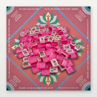 Jeu de Mahjong rose pailleté 160 pièces, tuiles de Mahjong américaines avec coffret cadeau en acajou, emballage OEM personnalisé