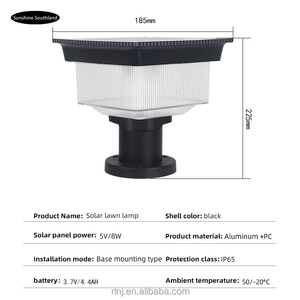 Pilastro <span class=keywords><strong>solare</strong></span> luci luci <span class=keywords><strong>luce</strong></span> cancello esterno montaggio colonna a <span class=keywords><strong>Led</strong></span> moderna testa quadrata da parete cortile pilastro <span class=keywords><strong>solare</strong></span> - Product Image 2
