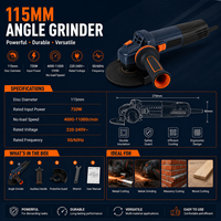 Meuleuse d'angle sans fil 115 mm, sans balais, alimentée par batterie, professionnelle, pour la découpe, le meulage et le polissage des métaux
