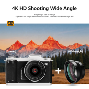 Caméra compacte pour vlog avec <span class=keywords><strong>zoom</strong></span> numérique 18x, écran rabattable, WiFi, mise au point automatique, objectif grand angle, 4K 30FPS 64MP, idéale pour la prise de vue YouTube (vente en <span class=keywords><strong>gros</strong></span>) - Product Image 1