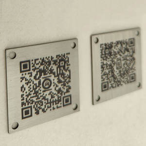 Plaque de menu de code QR en métal de luxe Menu QR <span class=keywords><strong>Scan</strong></span> de plaque en métal pour payer le code à barres - Product Image 2