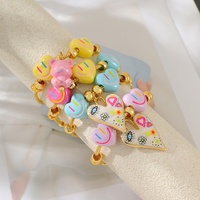 Bracelet en résine avec breloque en forme de cœur et perles en cuivre, fait main, motif cœur en résine, vente en gros Chine