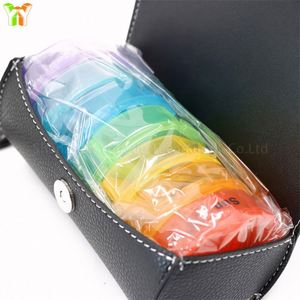Weekly Daily Pill Box Organiser Medicine Sorter <b>Tablet</b> <b>Holder</b> Storage Dispenser Week AM PM Large Daily Pill Box PU Leather Case - Product Image 4
