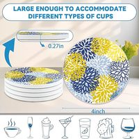 Jiayi Bestseller Mehrblumen-Design Einfach zu Verwenden Umweltfreundlicher Matter Wasserabsorbierender Keramik-Untersetzer