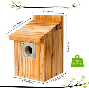 Offre Spéciale prime Sapin Bois Robuste Boîte de Nidification Des Oiseaux Pour l'extérieur <span class=keywords><strong>cage</strong></span> à oiseaux animaux maison sur arbre décor de jardin avec une corde suspendue - Product Image 4