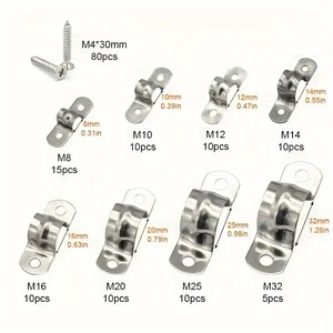 M8 M10 <span class=keywords><strong>M12</strong></span> M14 M16 M20 M25 M32 Ống thép không gỉ Kẹp <span class=keywords><strong>Kit</strong></span> với vít kim loại hình chữ U kẹp ống Bracket - Product Image 4
