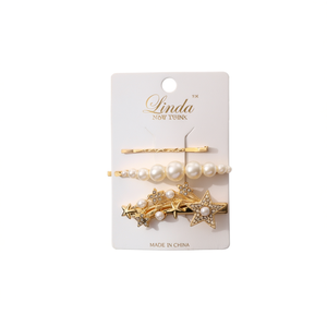 Fermagli per Capelli Linda 5.5-7-6.5cm, Accessorio Moda Donna in Metallo a Forma di Fiore, Stile Casual - Product Image 1