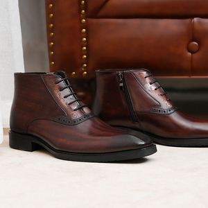 Zapatos Formales de Trabajo para Hombre, de Cuero Genuino, de Alta Calidad, con Cordones Cuadrados, Antideslizantes y Transpirables, Estilo Bullock, 2025 - Product Image 4
