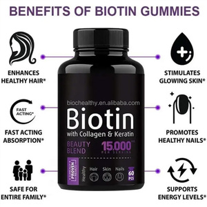 BIOCCHN Complejo de belleza de colágeno y queratina de biotina personalizado OEM para la piel del cabello y las uñas Cápsulas de biotina - Product Image 3