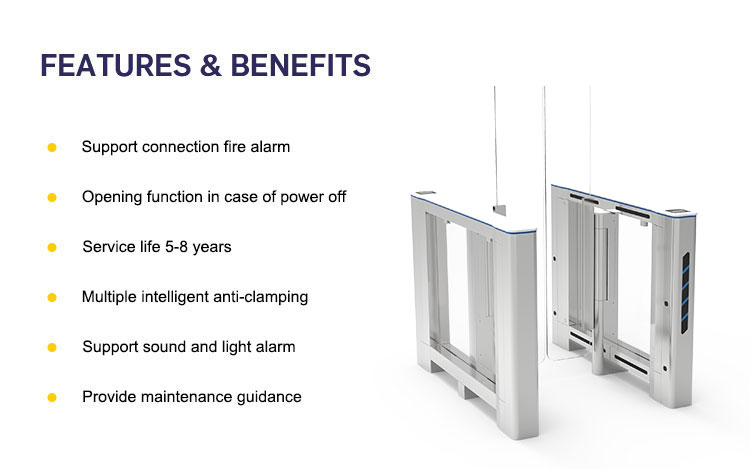 Brushless Motor Airport Waist High Turnstiles , Luxury Sliding Entrance Gate