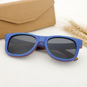 Echte hochwertige hölzerne Sonnenbrille UV400 Großhandel Bambus Sonnenbrille benutzer definierte polarisierte Gläser
