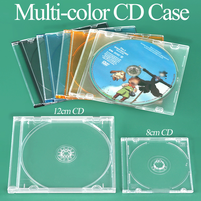 SUNSHING Bulk Black Tray DVD Disc Storage Case PS1 Game Protection Replacement 10.4mm Single Clear CD Jewel Case with Assembled