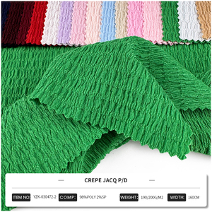 Bán buôn thời trang Jacquard Crinkle <span class=keywords><strong>Crepe</strong></span> vải dệt <span class=keywords><strong>Polyester</strong></span> Spandex kéo dài vải telas cho người phụ nữ Ăn mặc - Product Image 3
