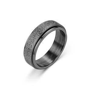 Anillo giratorio de tungsteno, joyería de acero inoxidable, giratorio, fino, negro mate, <span class=keywords><strong>Punk</strong></span>, esmerilado, venta al por mayor - Product Image 3