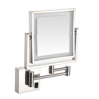 Modern Double Sided Folding Wall Magnifying Mirror for Bathroom or Salon Contemporary Shaving Mirror