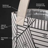Sac isotherme personnalisé avec logo, écologique, non tissé, doublure en aluminium, imperméable, jetable, pour emporter, sac de shopping (30L)