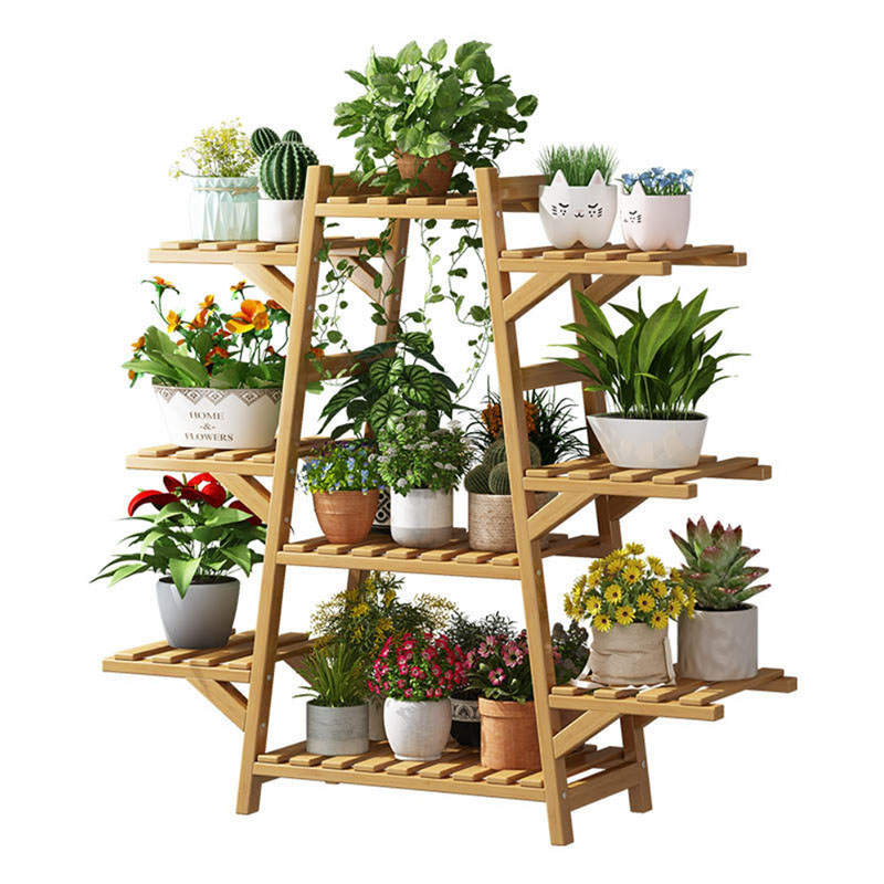 Set 3 Vasi In Gres Con 2 Supporti Regolabili In Altezza, Stile Mid-century - 3