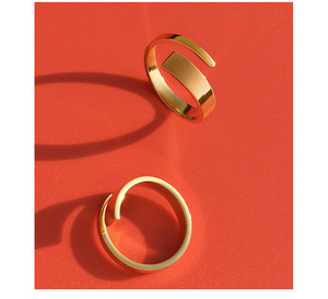 Commercio all'ingrosso Semplice Inciso Nome Lettere In Acciaio Inox Aperto Anello <span class=keywords><strong>di</strong></span> Pianura - Product Image 4