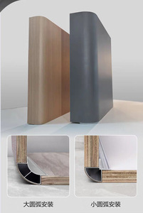 GQK GW1261 Bande de garniture intérieure en alliage d'aluminium argenté, robuste et cintrée, pour placard, bande de finition décorative d'angle - Product Image 2