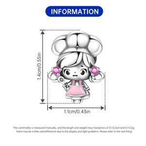 Cross-border spot white <b>copper</b> trending dessert girl beaded <b>bracelet</b> jewelry accessories for women - Product Image 2