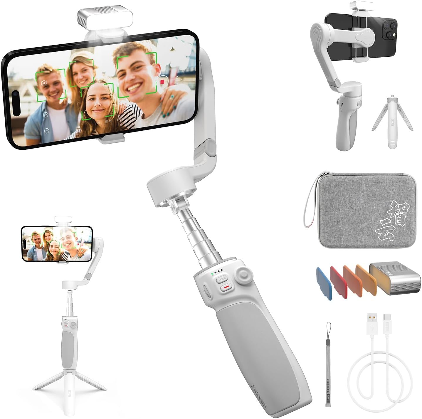 Гибкий портативный стабилизатор ZHIYUN с 3-осевым карданом Q4 для смартфона iPhone Xiaomi Huawei Android Ce