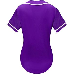 Babyhealthy Womens Baseball Jersey Button Down <b>Plain</b> <b>Tshirt</b> Breathable Sports Active Wear - Product Image 3