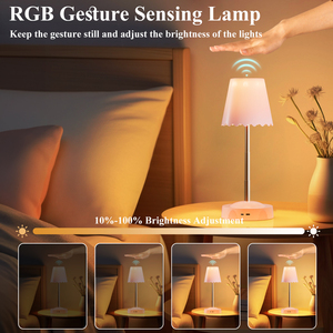 Lámpara de escritorio recargable por <span class=keywords><strong>USB</strong></span> moderna, sensor de movimiento RGB, luces nocturnas ajustables en altura, lámpara de mesa <span class=keywords><strong>LED</strong></span> para dormitorio de Hotel - Product Image 4