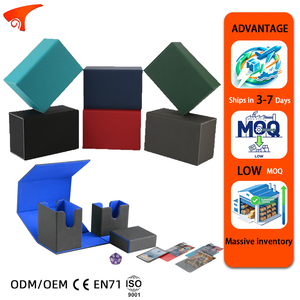 Caja de Almacenamiento de Cartas de Juego de Mesa de Cuero Negro a Cuadros Personalizada, Envío Rápido, Disponible en Stock, Capacidad para Más de 100 Cartas, Ecológica, TCG - Product Image 1