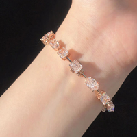 Bracelet tennis de luxe en or 18 carats avec diamants roses fantaisie de 1 carat, cultivés en laboratoire, taillés sur mesure, certifiés IGI, pour femmes