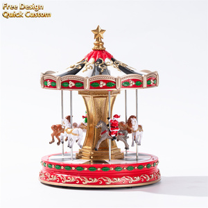 नए प्रबुद्ध कैरोसेल संगीत बॉक्स प्लास्टिक कोरियन कार्टून शैली बच्चों के लिए क्रिसमस उपहार सजावट - Product Image 2
