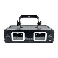 Lampu Laser Warna-warni Double-hole 3D dengan Sinar Garis Biru Merah Hijau, Lampu Flash Ktv dan Lampu Panggung Ruang Pribadi Bar