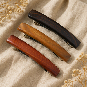 Pinces à cheveux en <span class=keywords><strong>bois</strong></span> naturel faites à la main, accessoires pour cheveux en <span class=keywords><strong>bois</strong></span> en gros avec emballage personnalisé - Product Image 6
