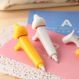 Stylo bille fantaisie en plastique de 1,0 mm en forme de Teckel, motif chien de dessin animé mignon, pour l'étude et la rentrée scolaire, promotion animale - Product Image 3