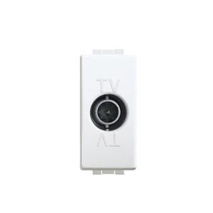 Receptor de TV/Satelital de 1 Módulo, Color Blanco, Ideal para Instalaciones Eléctricas y Conexiones de Entretenimiento. - Product Image 1