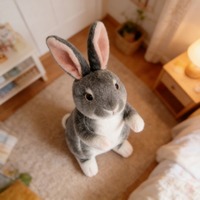 Vente en gros de jouets en peluche lapin doux de 25 cm, adorables lapins à longues oreilles, peluches personnalisées