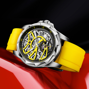 Reloj de Pulsera Nuevo <span class=keywords><strong>Parnis</strong></span> 43mm, Esfera Roja, Mecánico Automático, para Hombre, Correa de Acero Inoxidable y Caucho, Reserva de Energía, Lujoso 2025 - Product Image 3
