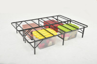 ENKE W9 Cadre de lit simple en métal moderne de haute qualité et durable - Lit plateforme pliable robuste pour appartement