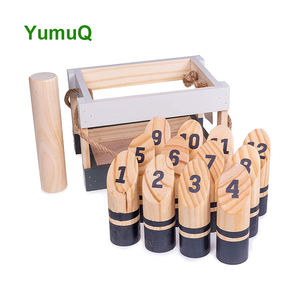 YumuQ arrière-cour famille fête jouets drôle pelouse en plein air Viking lancer jeu bois Bowling jeu nordique <span class=keywords><strong>quilles</strong></span> - Product Image 1