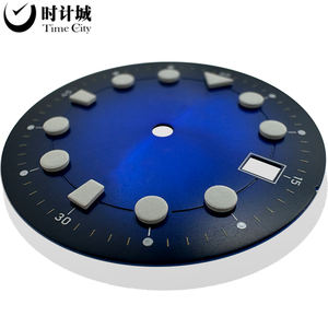 Quadrante smerigliato sfumato nero da 30MM con <span class=keywords><strong>Lume</strong></span> bianco Premium svizzero stampato a iniezione. OEM/ODM personalizzato. Si adatta NH34/35/36 quadranti. - Product Image 6