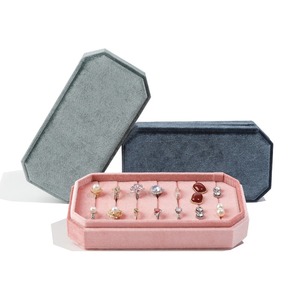 Caja de Joyería de Terciopelo con Logotipo Personalizado, Caja de Almacenamiento de Joyería de Lujo para Anillos, Pulseras y Collares, Caja de Regalo para Joyería - Product Image 1