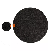 Sets de table ronds en feutre découpés au laser noirs et gris Tapis et coussinets résistants à la chaleur