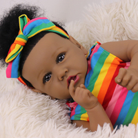 Muñeca Reborn de silicona realista de 20 pulgadas, muñeca Reborn afroamericana realista negra de 20 pulgadas que parece Real