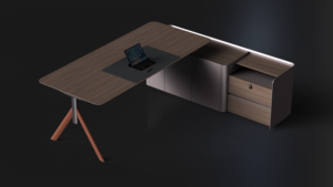 Muebles de oficina Escritorio ejecutivo Mesa de oficina de madera Escritorio de oficina de gerente en forma de L de lujo - Product Image 4